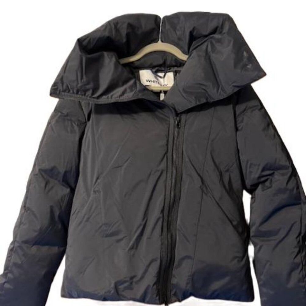 WHITESKY NWT Women's Black Puffer Jacket w/ Asymmetrical Zip 650 fill Duck Down